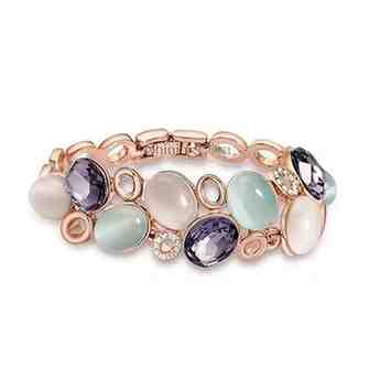 Shining Diva Fashion Latest Stylish Rose Gold Austrian Crystal Bracelet For Women And Girls (11942B), Free Valentine Gift for Girlfriend